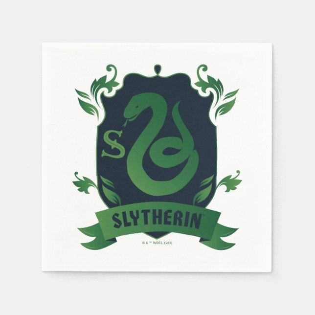 Ornate SLYTHERIN™ House Crest Napkins (Front)