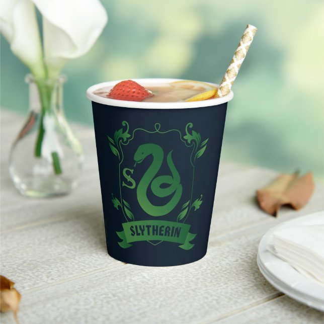Ornate SLYTHERIN™ House Crest Paper Cups (Insitu)