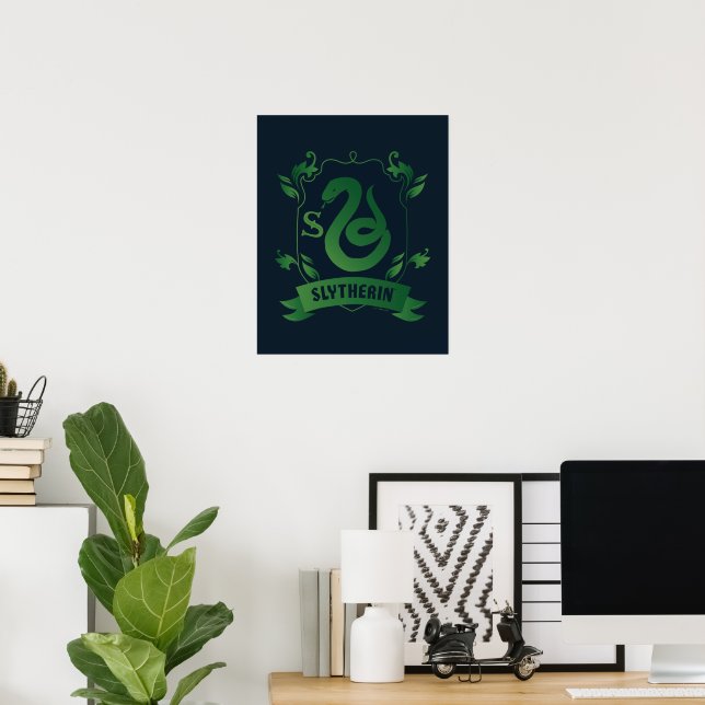Ornate SLYTHERIN™ House Crest Poster (Home Office)