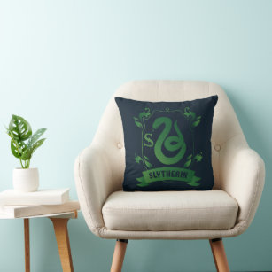 Ornate SLYTHERIN™ House Crest Throw Pillow