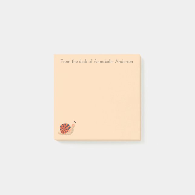 Ornate Snail Mail Personalize Post-it Notes (Front)