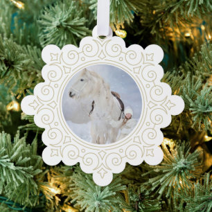 Ornate Snowflake Photo Thank You Ornament Card