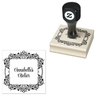 Ornate Square Wreath Customizable Product Stamp
