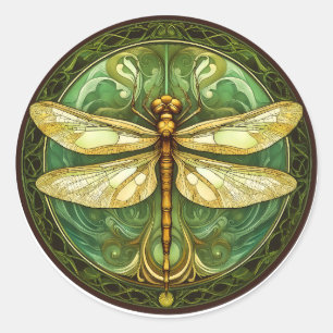 Ornate Stained Glass Dragonfly Sticker