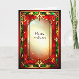 Ornate Stained Glass Frame Holiday Card