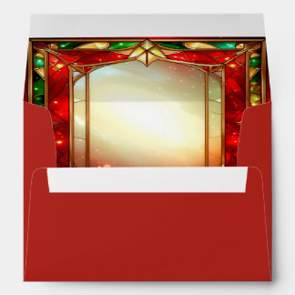 Ornate Stained Glass Frame Holiday Envelope