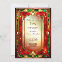 Ornate Stained Glass Frame Holiday Party
