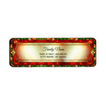 Ornate Stained Glass Frame Holiday Return Address