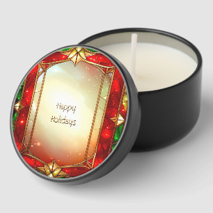 Ornate Stained Glass Pattern Holiday Mini Candle Favors