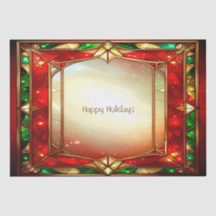 Ornate Stained Glass Pattern Holiday Tissue Paper