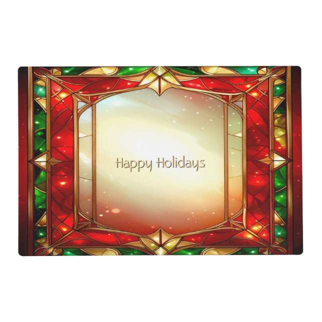 Ornate Stained Glass Pattern Paper Placemat (Front)