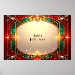 Ornate Stained Glass Pattern Poster