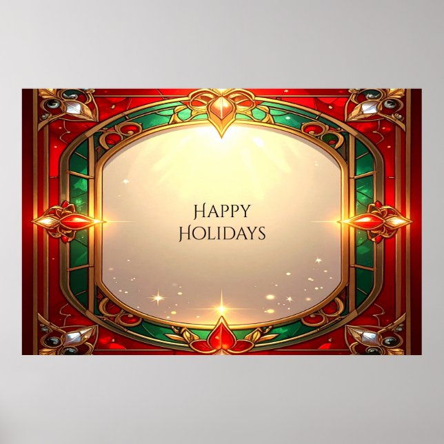 Ornate Stained Glass Pattern Poster (Front)