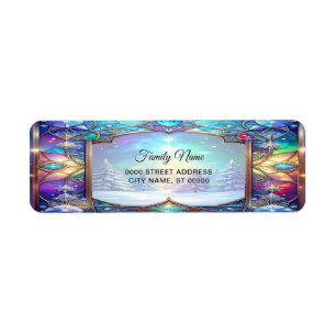 Ornate Stained Glass Pattern Return Address Label