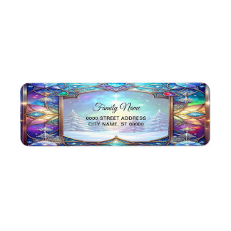 Ornate Stained Glass Pattern Return Address Label