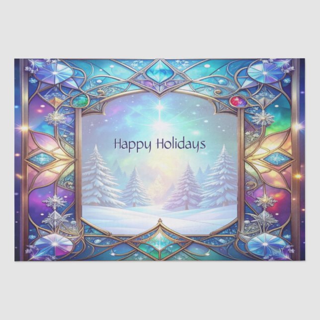 Ornate Stained Glass Pattern Tissue Paper (Front)