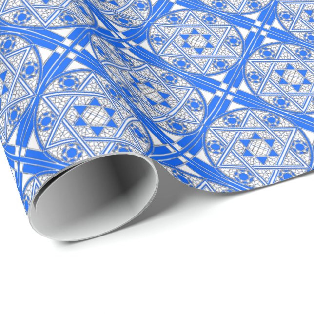 Ornate Star of David Wrapping Paper (Roll Corner)