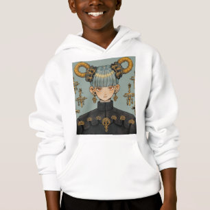 Ornate Steampunk Fantasy Anime Girl Hoodie