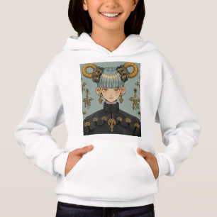 Ornate Steampunk Fantasy Anime Girl Hoodie