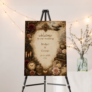 Ornate Steampunk Rose Wedding Fantasy Foam Board