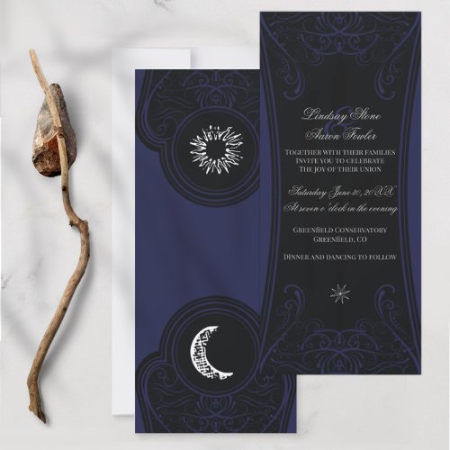 Ornate Sun and Moon Wedding Invitation