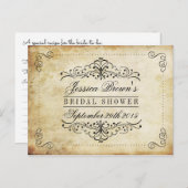 Ornate Swirl Vintage Bridal Shower Recipe Cards (Front/Back)