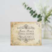 Ornate Swirl Vintage Bridal Shower Recipe Cards (Standing Front)