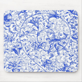 Ornate Swirls in Blue Mousepad