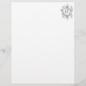 Ornate swirly monogram letterhead writing paper (Front)