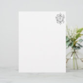 Ornate swirly monogram letterhead writing paper (Standing Front)