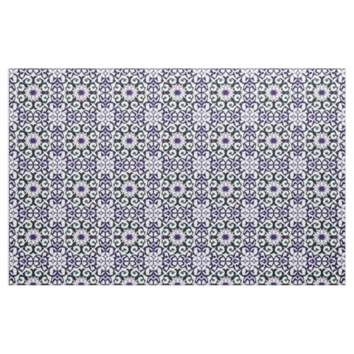 Ornate Symmetrical Floral Pattern Fabric