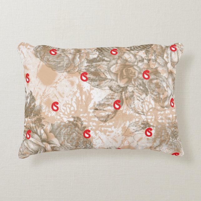 Ornate textile design featuring floral patterns in accent pillow (Front)