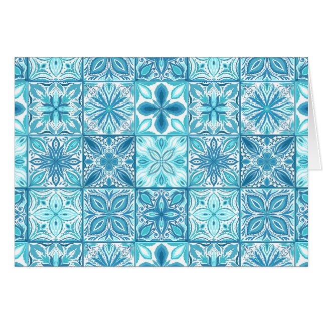 Ornate tiles in blue and white (Front Horizontal)