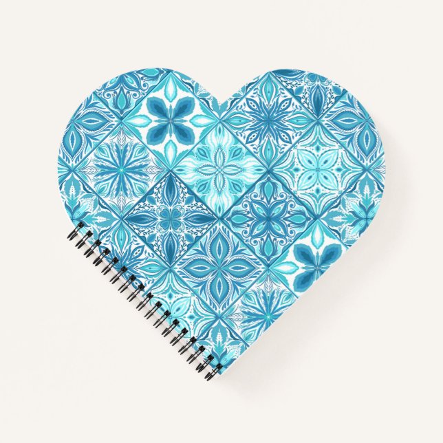 Ornate tiles in blue and white notebook (Front)