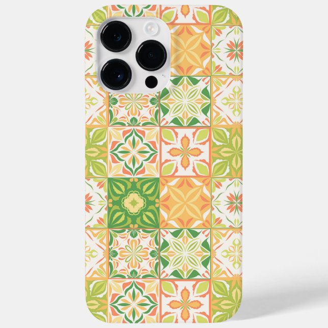 Ornate tiles in green and yellow Case-Mate iPhone case (Back)