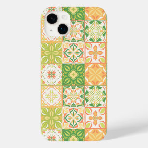 Ornate tiles in green and yellow Case-Mate iPhone 14 plus case