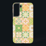 Ornate tiles in green and yellow samsung galaxy s22  case<br><div class="desc">Hand-drawn colorful tiles,  floral decorative design,  ornate tiles</div>