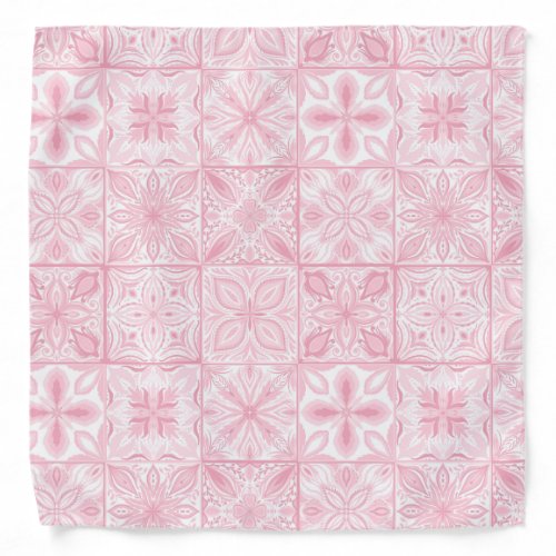 Ornate tiles in pink  bandana