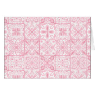 Ornate tiles in pink cards