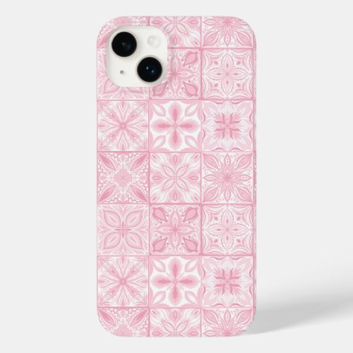 Ornate tiles in pink  Case_Mate iPhone 14 plus case