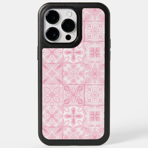 Ornate tiles in pink  OtterBox iPhone 14 pro max case