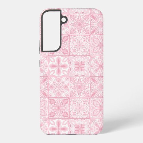 Ornate tiles in pink  samsung galaxy s22 case