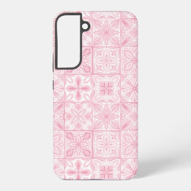 Ornate tiles in pink  samsung galaxy case (Back)