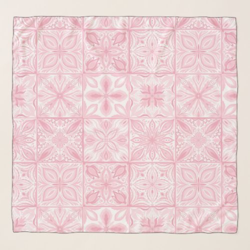 Ornate tiles in pink  scarf