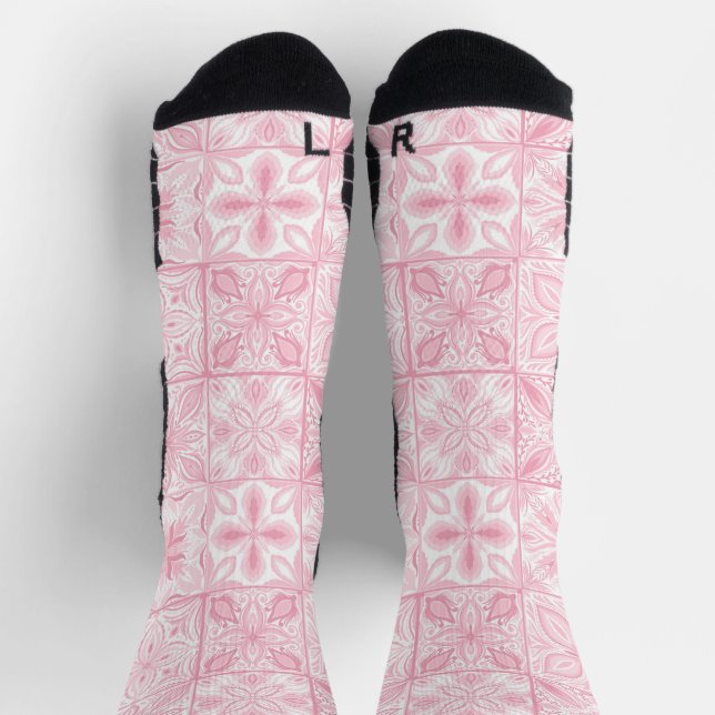 Ornate tiles in pink  socks (Top)