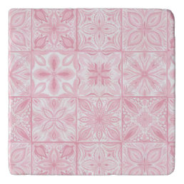 Ornate tiles in pink  trivet