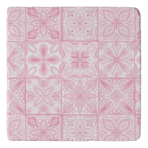 Ornate tiles in pink  trivet