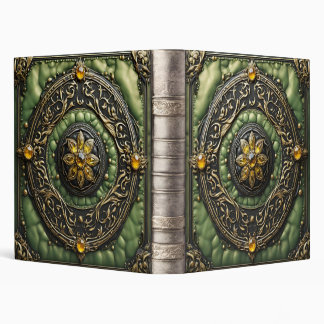 Ornate Topaz Yellow Leather Photo Album  3 Ring Binder