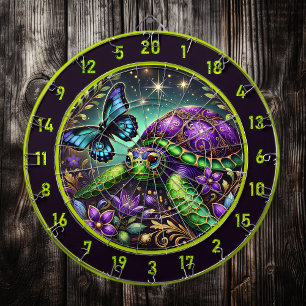Ornate Turtle Butterfly Cosmic Lodge Art Dart Board