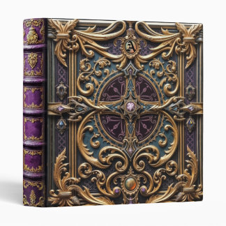 Ornate Vampire Leather Monogram 3 Ring Binder